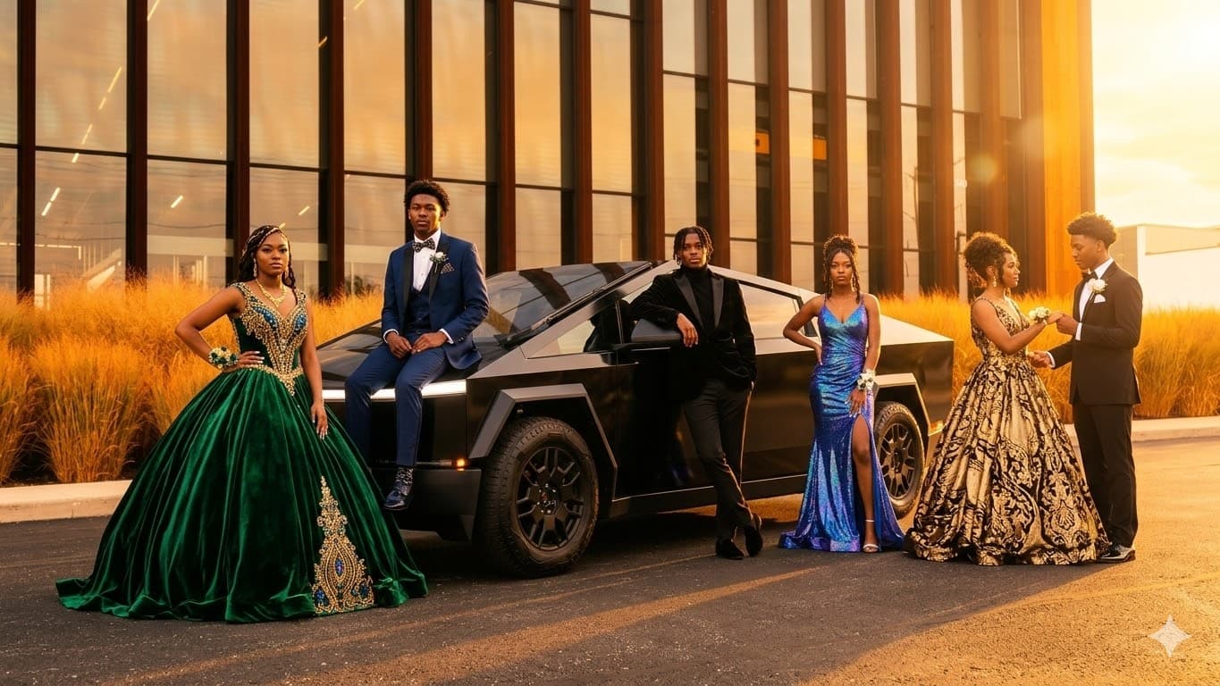 Tesla Cybertruck ready for prom night in Chicago