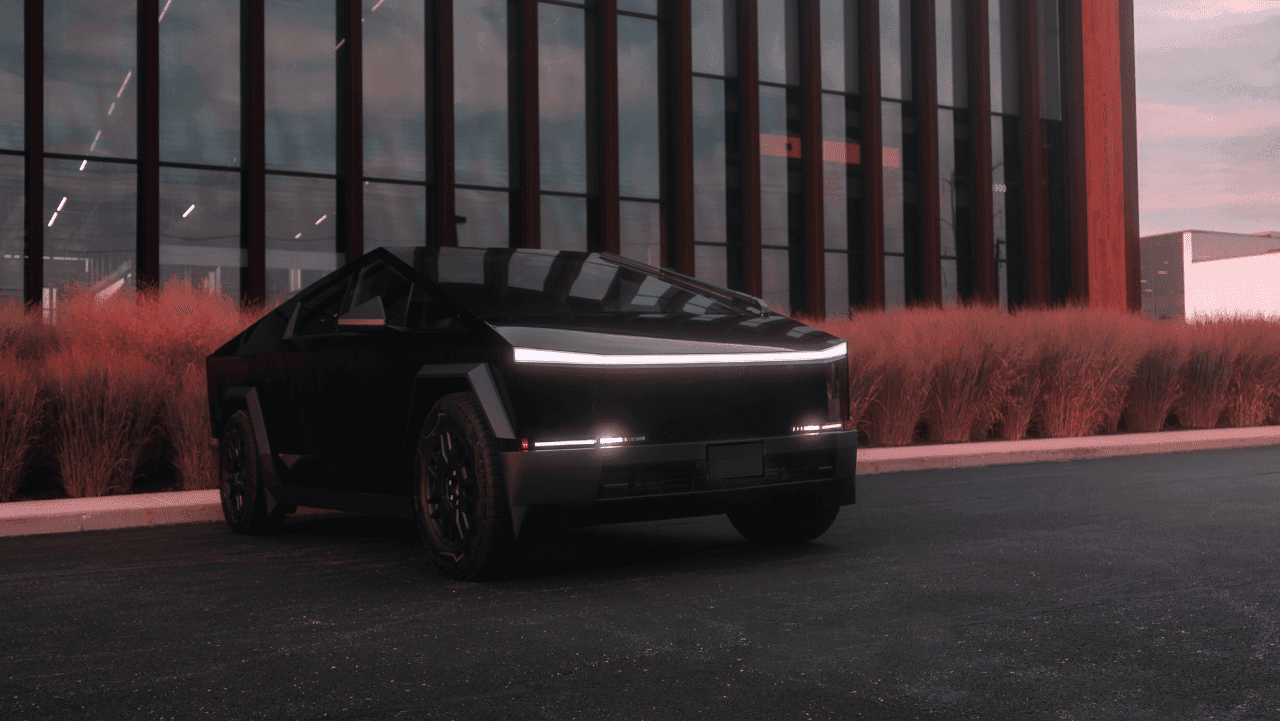 Tesla Cybertruck rental in Chicago - front view in Palatine IL