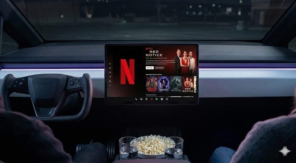 Cybertruck Netflix & Chill feature - Chicago Cybertruck rental