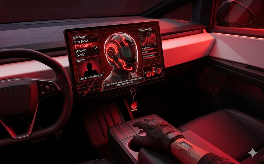 Cybertruck Tron Mode feature - Chicago Cybertruck rental